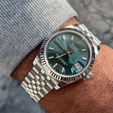 rolex datejust 41 green dial oyster